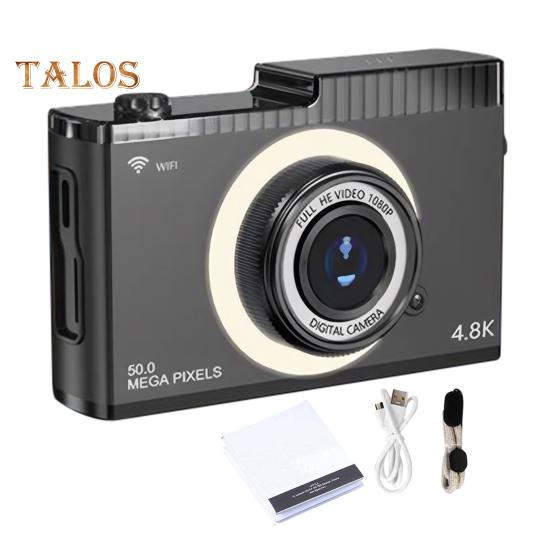 

Цифрова камера з подвійними лінзами IPS-дисплей, автофокус, масштабування, анти-тремтіння, акумуляторна селфі-камера з бездротовим доступом до Wi-Fi чорний