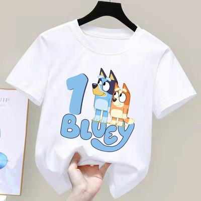 T-shirt for Children Birthday Figure Tee Top Cartoon Clothes Fashion White Short Sleeve Kids Anime Loose Clothing Gift