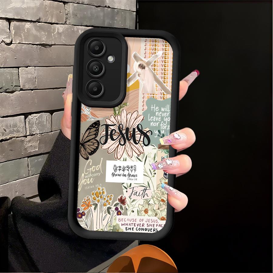 Jesus Collage Pattern Case for Samsung Galaxy A16 A15 A26 A32 A53 A54 A56 A34 A51 A73 A71 A72 A12 A13 A35 A36 A23 Phone Cover