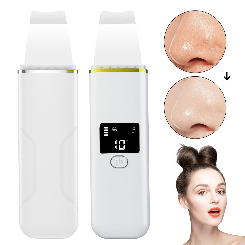Ultrasonic Skin Scrubber: Electric Facial Exfoliator & Blackhead Remover Spatula