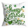 St. Patrick's Day Peach Skin Velvet Pillowcase, Green Four-leaf Clover Printed Sofa Pillow Cushion
