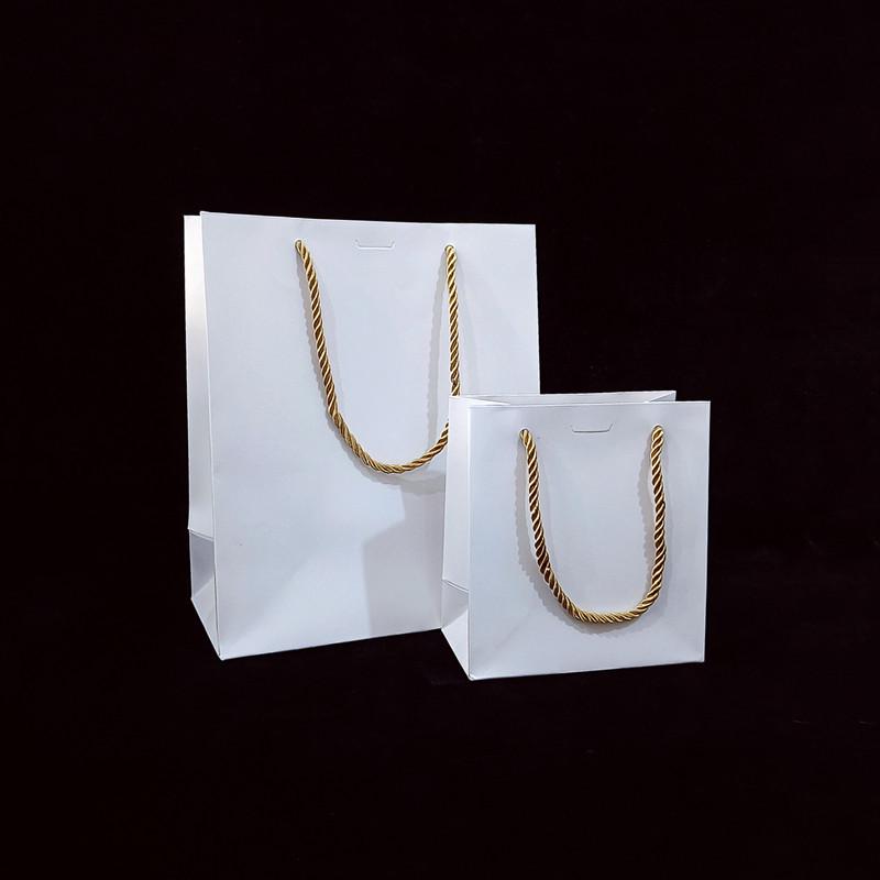 

Custom Logo Solid Color Ribbon Tote Bag for Gifts, Small Boxes, Jewelry, or Clothing