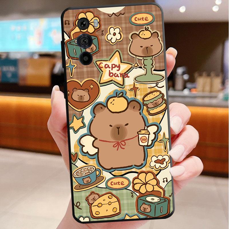 Cute Capybara Phone Case For Motorola Edge 50 40 Pro 50 40 30 Ultra Neo Fusion Moto G Play G Stylus G Power G 5G