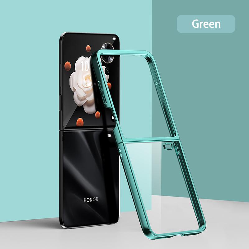 Case For Honor Magic V Flip MagicV VFlip Ultra Thin Hard Electroplated Color / Split Body Transparent Cover Protection Shockproof Back Anti Drop Shell