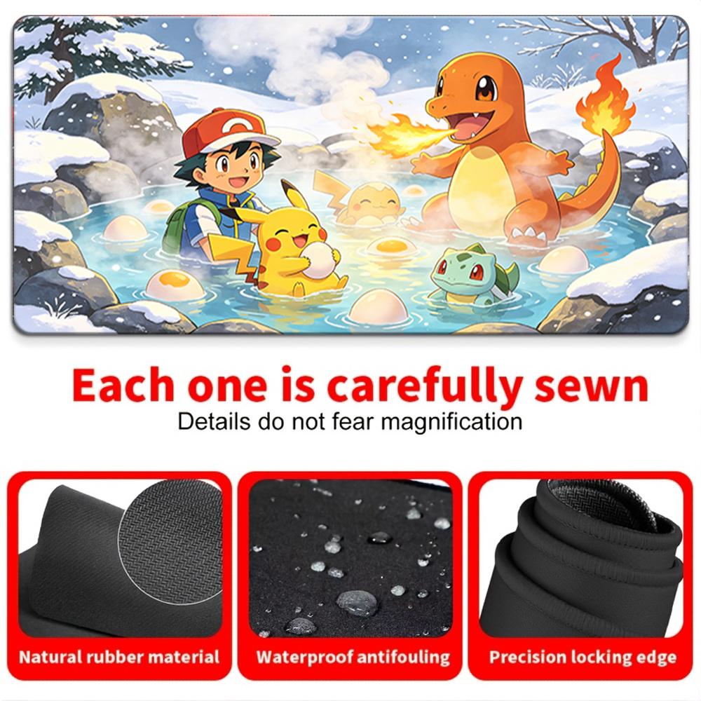 Lucario Ice Cave Aura Beam Gaming Desk Mat NonSlip Washable Mouse Pad 30x80x0.2cm