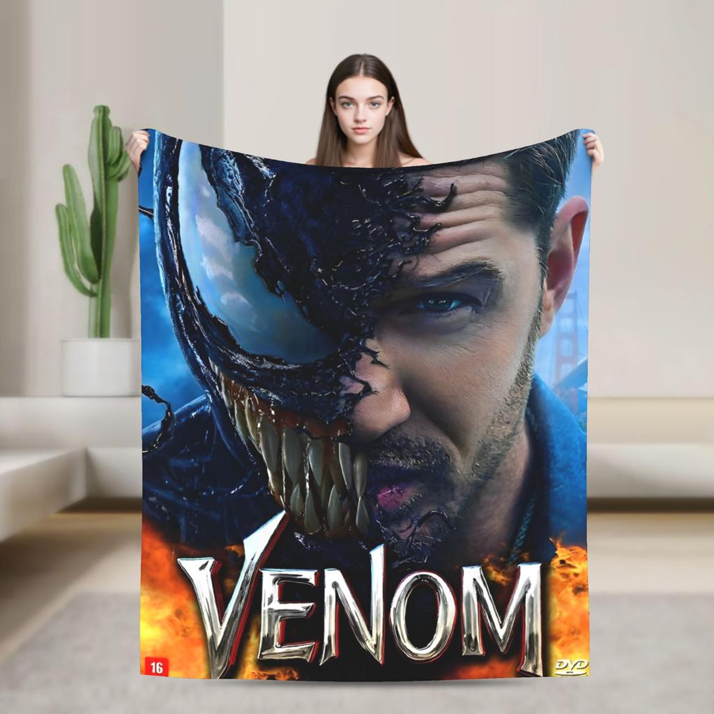 Venom cartoon Blanket Travel Office Flannel Throw Blanket For Couch Chair Sofa Bed Soft Design Quality Bedspread Gift