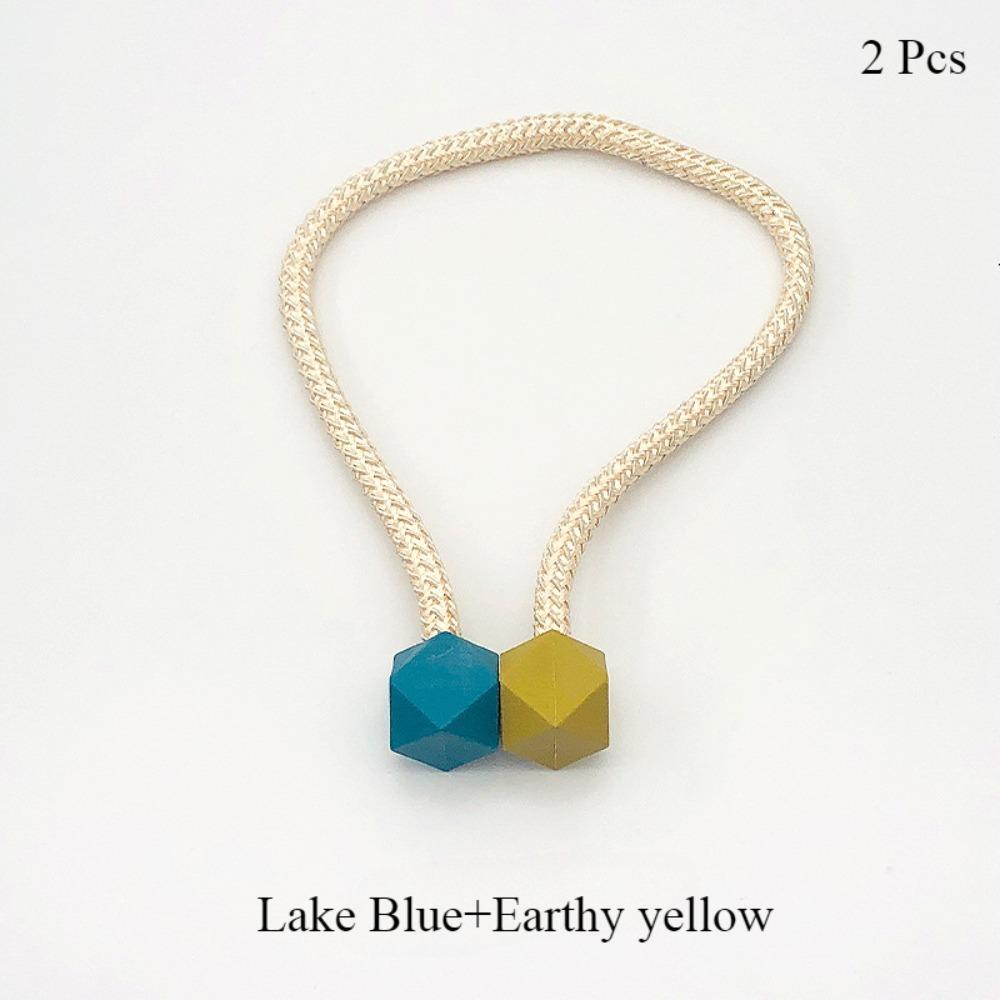 

2 Pcs 2-color magnetic buckle modern simple light luxury magnetic curtain buckle creative tie strap tie rope collection tie acce 45-50cm синий