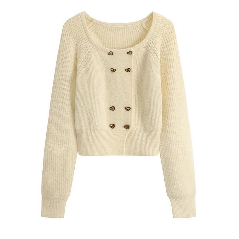 Autumn/Winter Women's Sweater Double Breasted Knitted Sweater Women's Cardigan Coat