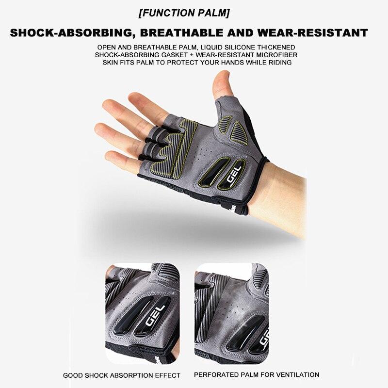 Cycling Half Finger Gloves Mtb Road Anti Slip Shock Proof Bike Gloves Thickness Silicone Gel Bicycle Gloves Bike Parts