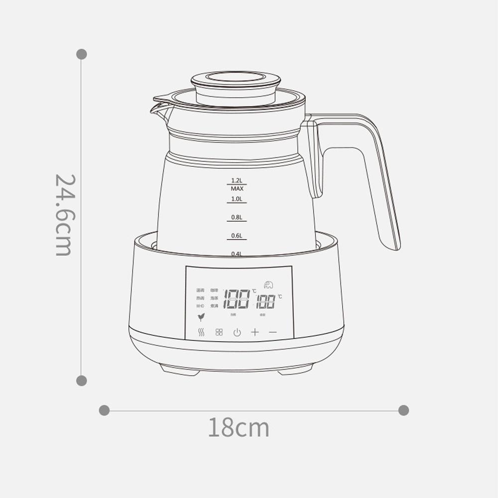 1.2L Electric Water Kettle Infant Thermostatic Milk Regulator Baby Kettle Keep Warm 24 Hours Smart Insulation Pot Milk Warmer