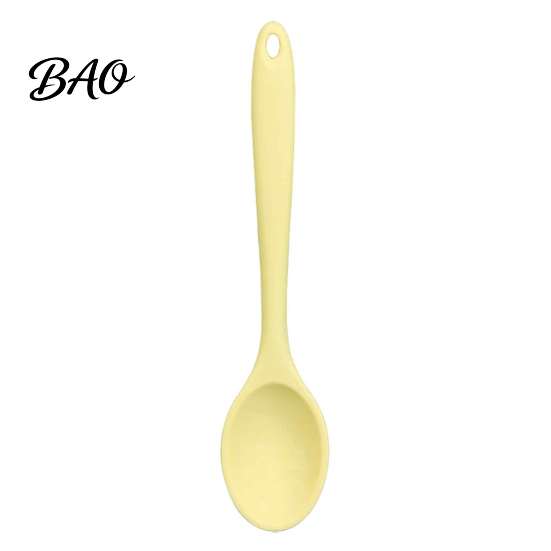 Safe Kitchenware for Home Silicone Serving Spoon, Heat Resistant Non-stick Kitchen Utensil, Cooking Spoon Ergonomic Anti-slip Handle Soup And