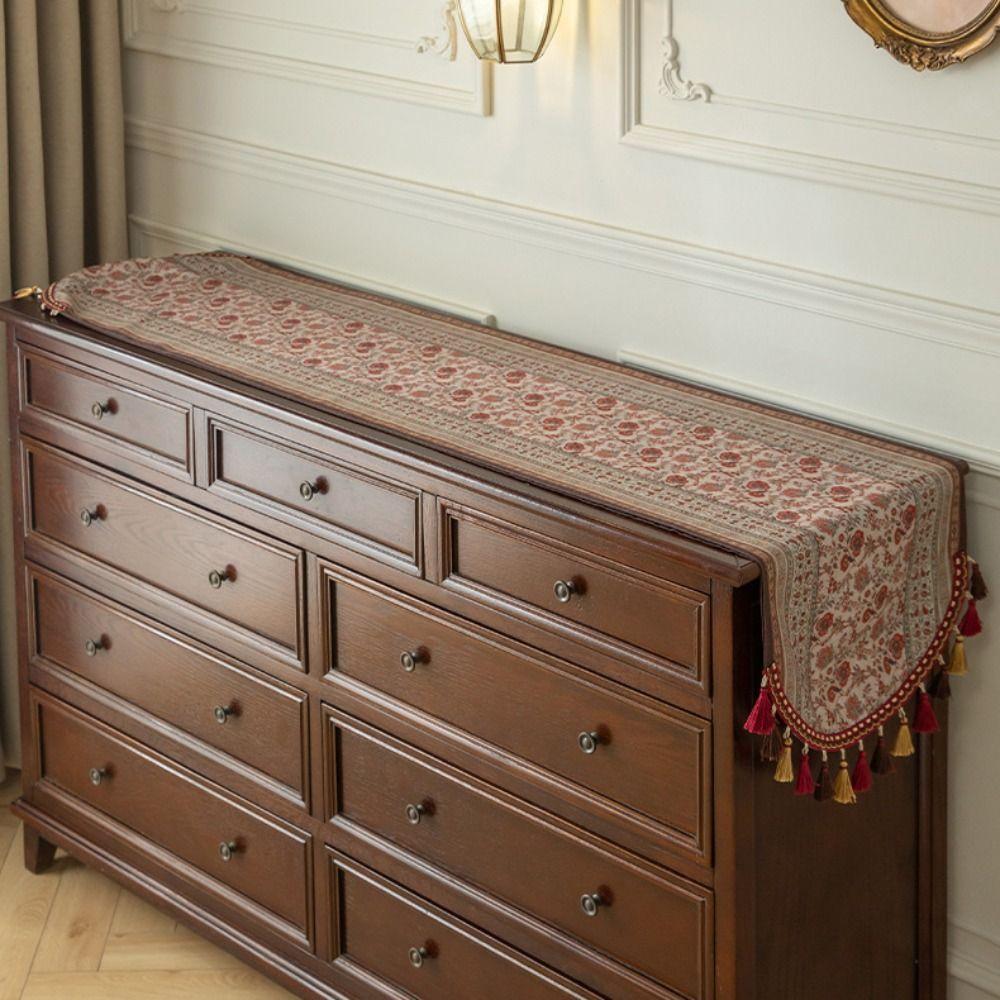 American Style Cabinet Cover Vintage Table Runner Home Decor Tea Table Cover Cloth Living Room