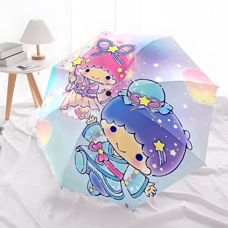1pc Kawaii Stars: Cute Automatic Opening/Closing Umbrella with Foldable Design, Iron Frame, Outdoor Use, Perfect Gift for Fans, Travelers, Daily Use,