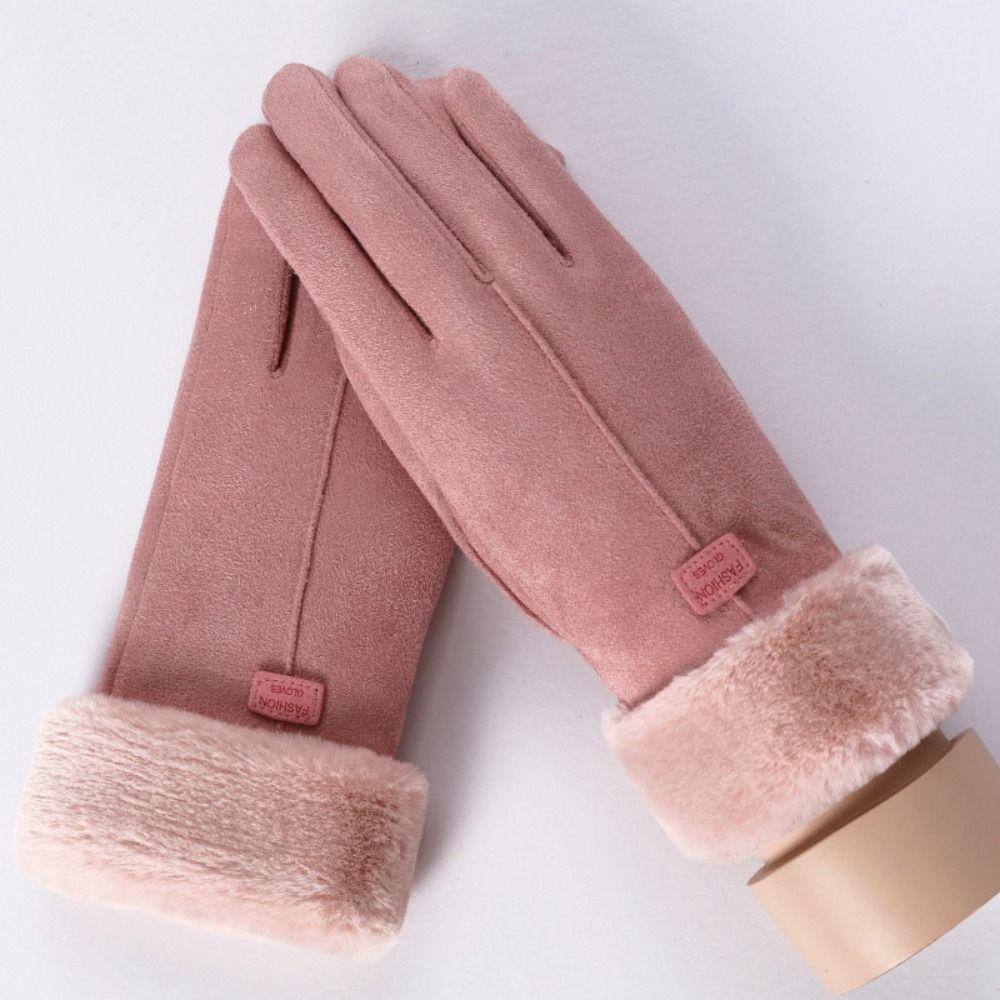 Full Fingers Mittens Soft Women Winter Gloves Fashion Suede Gloves Skiing
