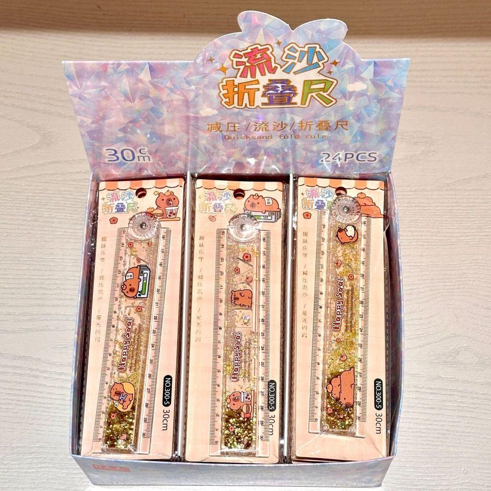 Measuring Tools Folding Ruler Quicksand Drawing Ruler Back To School Capybara Ruler  Student Use