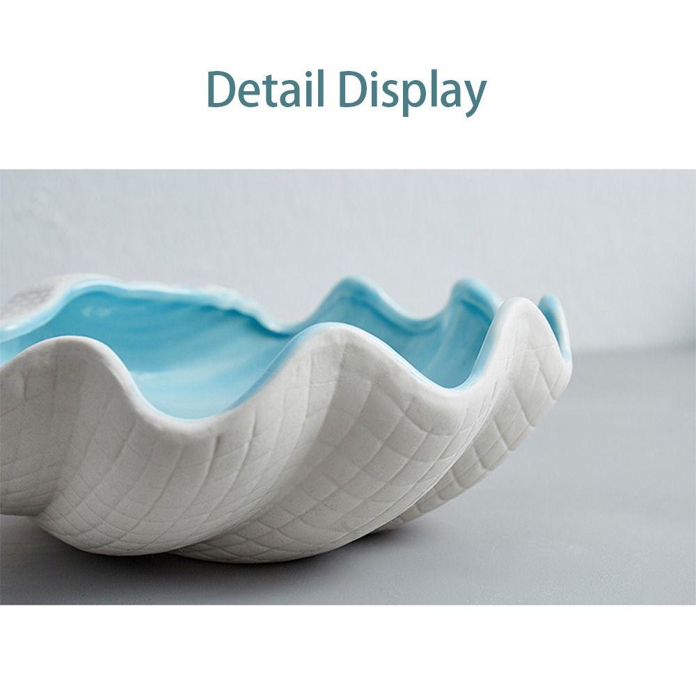 Decorative Tray Coastal Ceramic Trinket Dish Starfish Conch Conch Storage Plate Craft Ornament Jewelry Key Organizer