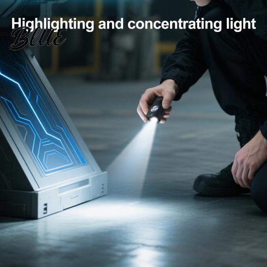 Clip-on Light with Battery Indicator Keychain Flashlight Mini Torch Rechargeable Work Emergency for Walking Camping Fishing Hiking Gear Small Lamp