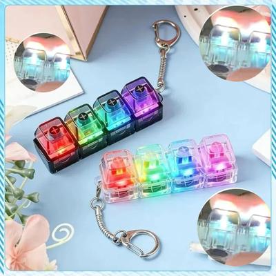LED Keyboard Keychain Fidget Toy Crystal Clicker Sensory Toy for Stress Relief Keyboard Keychain Fidget Gadget for Adults Kids  Children***