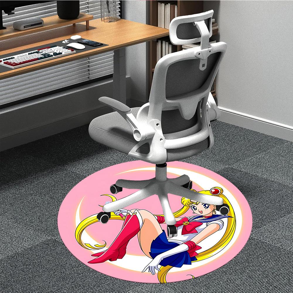 

1pc Sailor Moon Eternal Office Round Area Rug, Indoor Mat Suitable For Office, Under Office Chairs Bedroom Living Room Home Decor, Room Deco156 80cm by 80cm