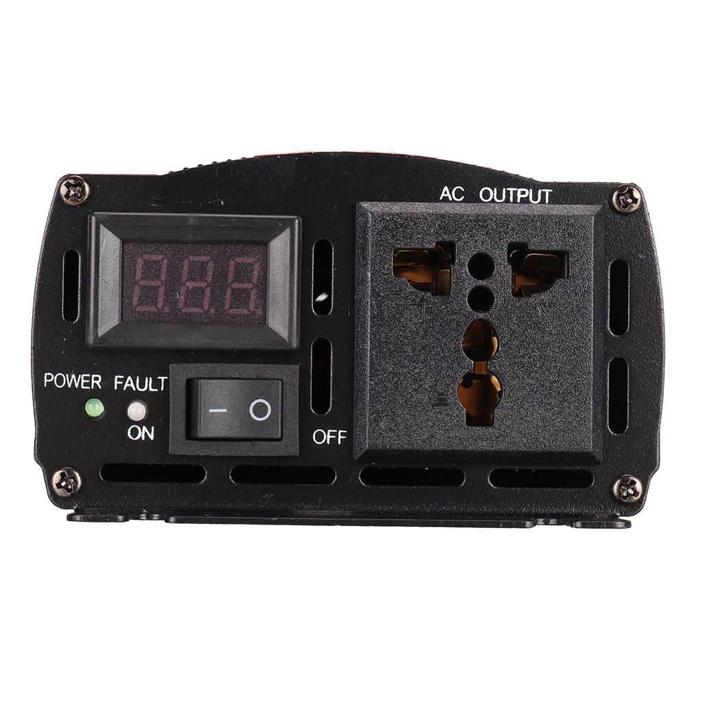 Noi invertoare solare pentru mașină DC 12V 24V la AC 220V Invertor cu undă sinusoidală pură de 1000W cu display LED Convertor de tensiune Negru