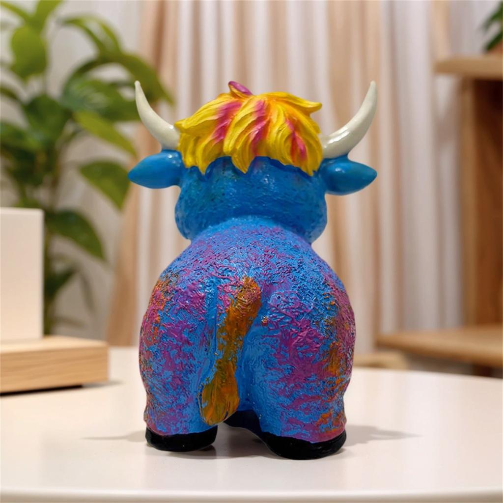 Colorful Yak Statue Resin Crafts Ornaments Christmas Decorations Small Gifts