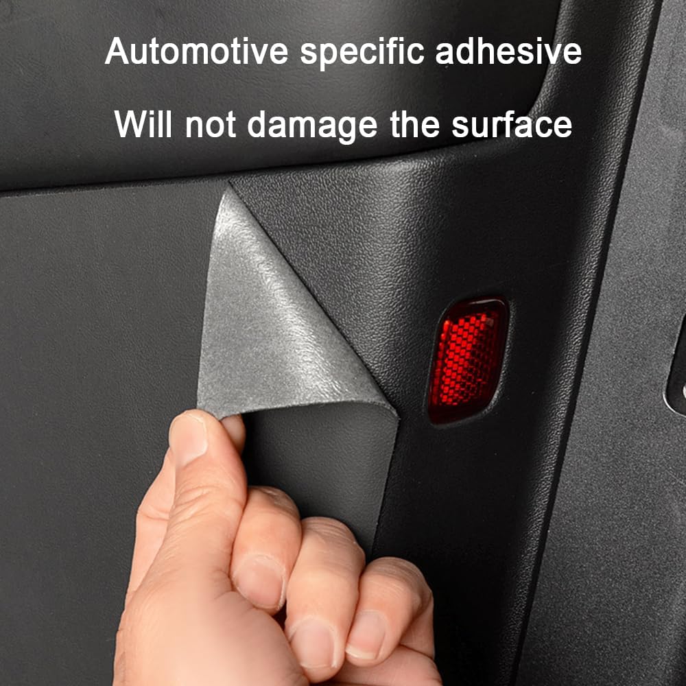 Car Door Anti Kick Sticker Compatible with Tesla Model Y 2025,Leather Material Door Protection Sticker,Automotive Interior Accessories (Carbon Fiber