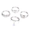 Love Zircon Diamond Joint Ring Combination 4-Piece Ring Set Female