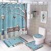 Modern Highland Cow Shower Curtains With Rugs Toilet Lid Cover And Bath Mat For Bathroom,Home Tub Curtains Sets With Rugs Farmho