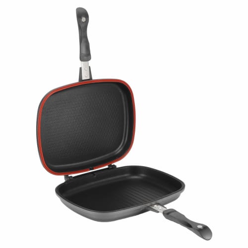 Double-sided frying pan, flat-sided grill pan, non-stick, double-sided pressure cooker, deep, washable, high heat conductivity, energy-saving, for hom