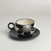 Retro Floral Style Coffee Cups and Plates - High-end Narcissus Flower Cups and Plates - Floral Latte Art Decorative Tea Set