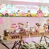 Farm Animal Backdrop Banner Table Runner Birthday Party Decoration Baby Shower Cartoon Farmland Animals Party Background Decor