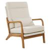 Mid-Century Modern Accent Chair Linen Fabric Armchair with 5.3 In Cushion