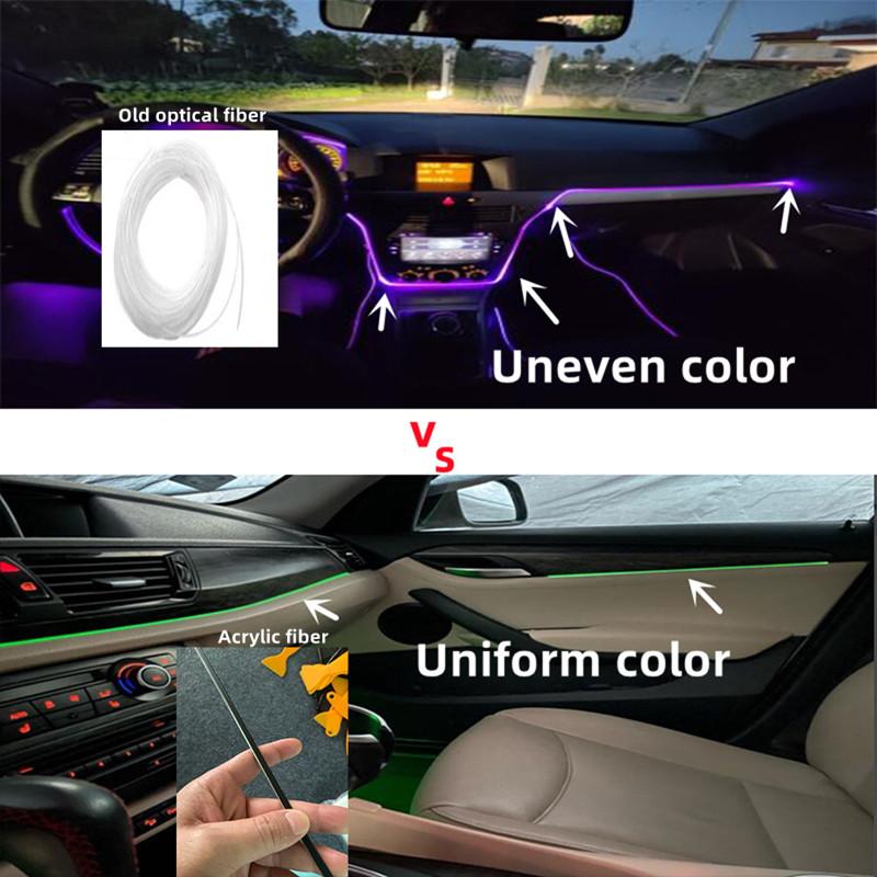 Acrylic Optic Fiber Lights RGB Ambient Light Sound Control With 12V Cigarette Lighter Auto Interior Decorative Atmosphere