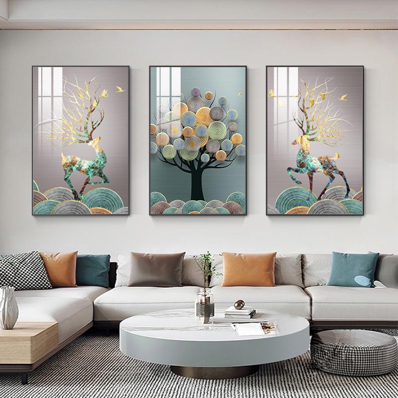 Nordic Minimalist Triptych: Modern Decorative Wall Art for Living Room, Bedroom, or Dining Area