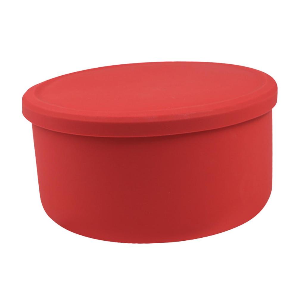 Silicone Compact Stackable Simple Round Lunch Boxes for Kids Camping Student