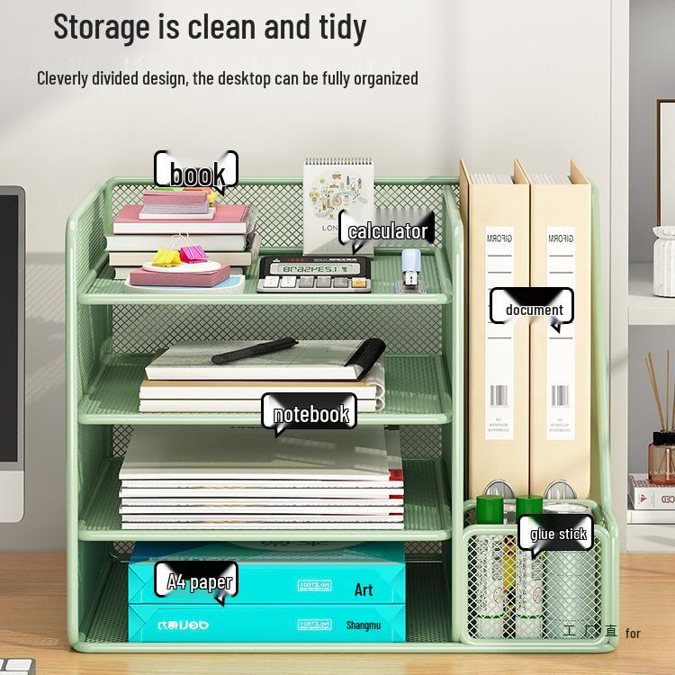 Metal Office Desk Organizer & File Storage Box