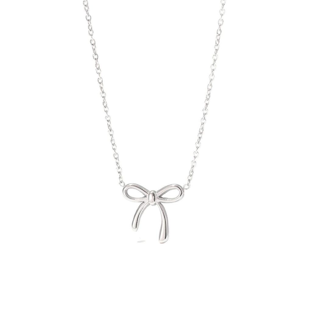 Bowknot Pendant Necklace Women Fashion Clavicle Chain Jewelry Gift