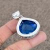 Blue Topaz Gemstone Handmade 925 Sterling Silver Jewelry Pendant 1.85" KKG-46