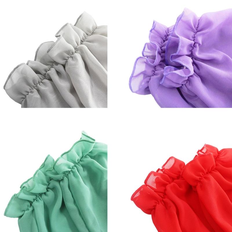 Summer Arm Sleeves Shawl Outdoor Sun for Protection Cuff Solid Color Dacron Shawl for Driving Beach Hiking Cycling