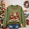 Women's Christmas Print Long Sleeve Top Casual Fall Winter Blouse for Holiday and Everyday Wear