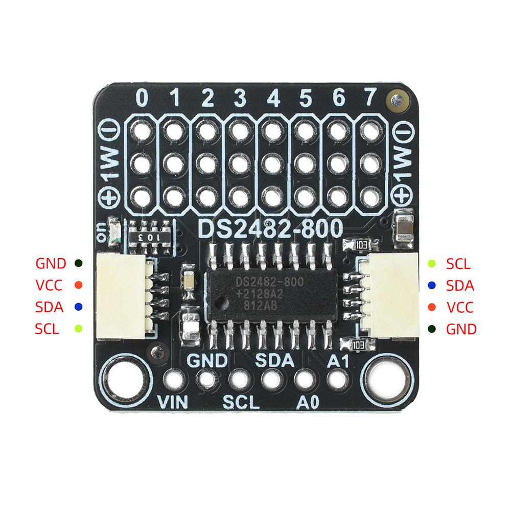 DS2482S 800 8 Channel I2C To 1 Wire Bus Adapter STEMMA QT Qwiic Interface Industrial Long Distance Wiring Sensor Driver Module