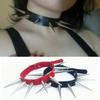 Long Spike Choker Punk kunstnahast krae Cool Big Rivets kaelakee tarvikud
