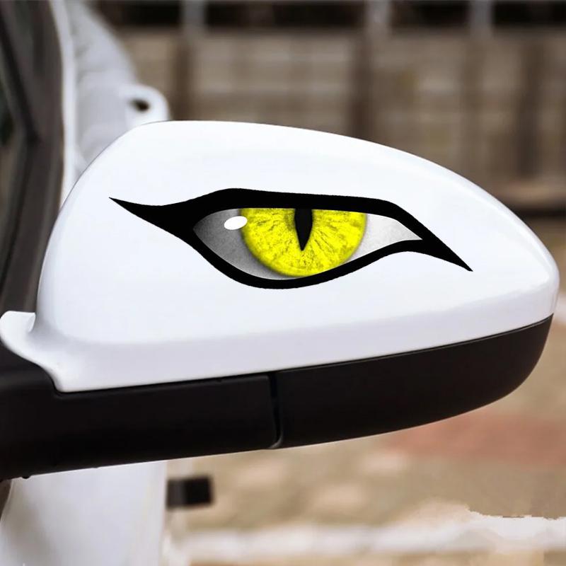 Occhi Gialli Malvagi Adesivi per Camper Moto Auto Copri Graffi Impermeabili Parabrezza Furgone Decalcomania Anime