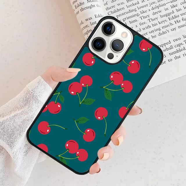 Rote Kirsche Sommerfrucht Handyhülle Für iPhone 17 Air 15 16e Hülle 11 13 14 Pro Max 12 Plus Max Fundas
