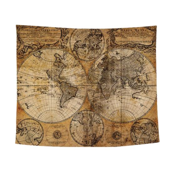 Tapeçaria de Parede Mundial, Pôster de Tecido da Terra para Sala de Estar, Arte de Parede Boho para Quarto, Capa de Fundo Vintage para Dormitório