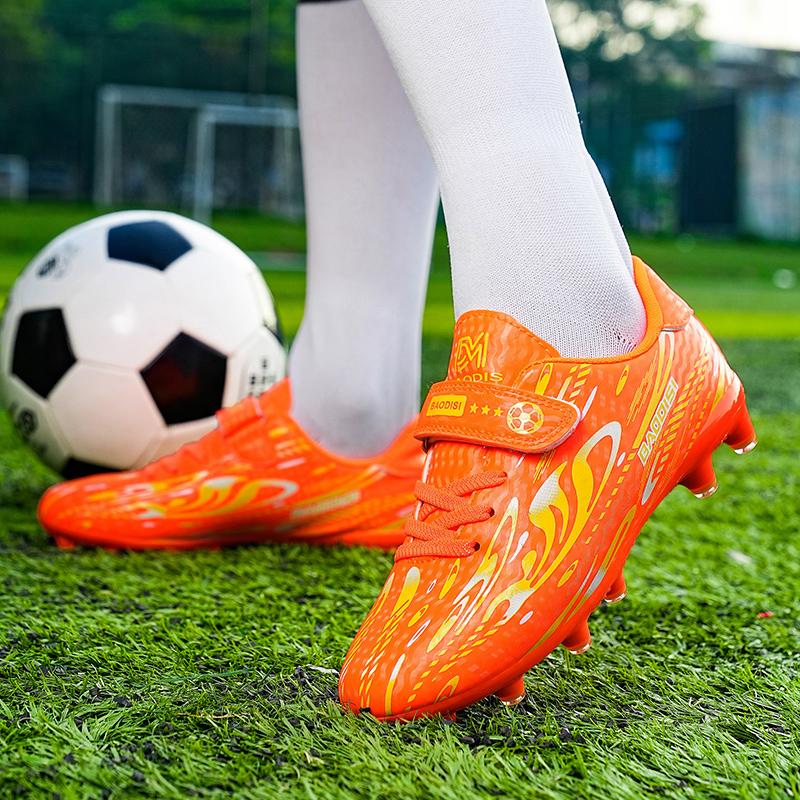 Kids Football Shoes Shock Absorption Anti-skid and Wear-resistant Long Spike Outdoor Sports Training Football Shoes