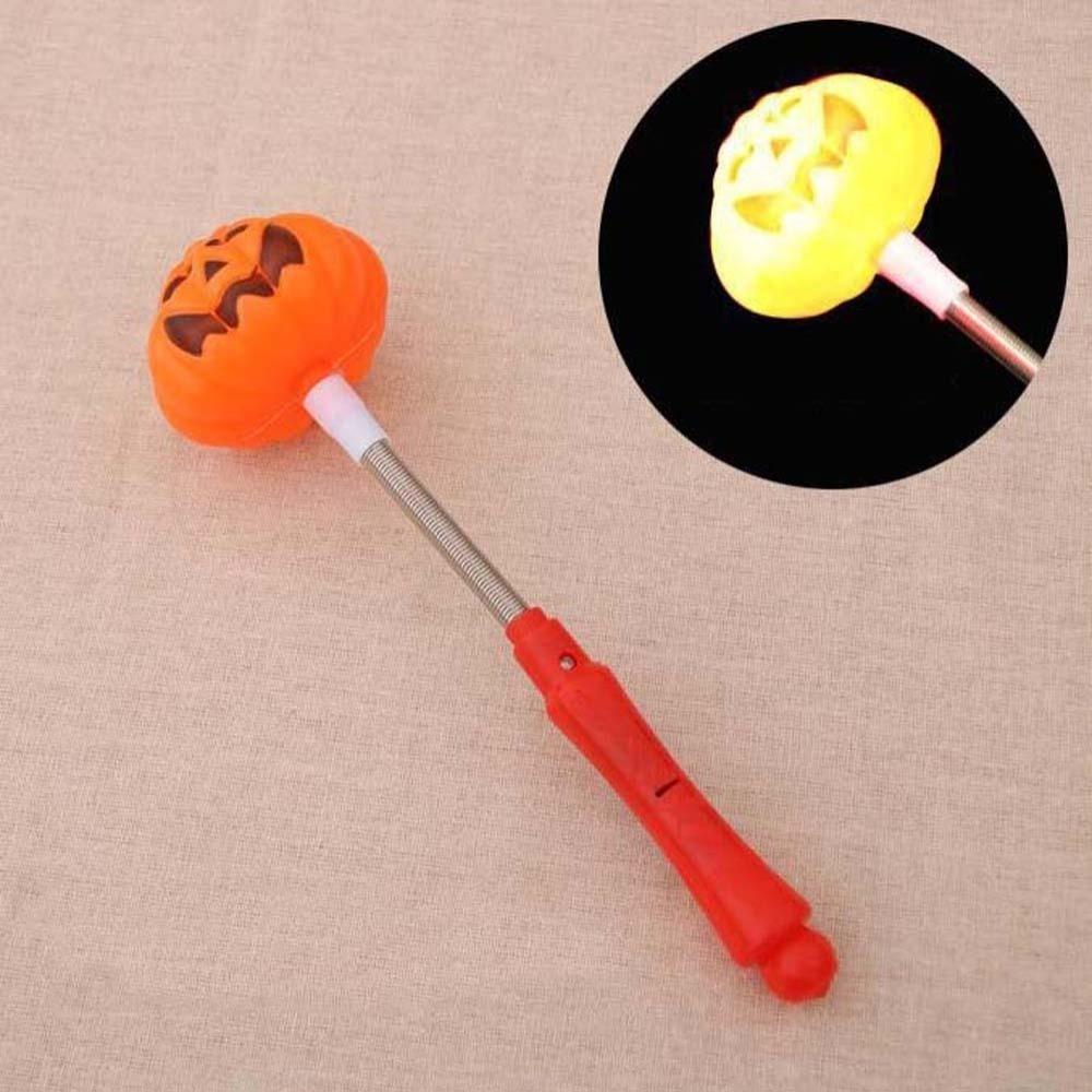 4Pcs LED Pumpkin Hand Lantern Luminous Pumpkin Stick Lantern Halloween Lantern Kids Toys