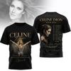 Celine Dion 2026 World Tour Courage Love Music Maglietta Grafica Estiva Tempo Libero T-Shirt da Uomo Y2k Uomo e Donna Streetwear