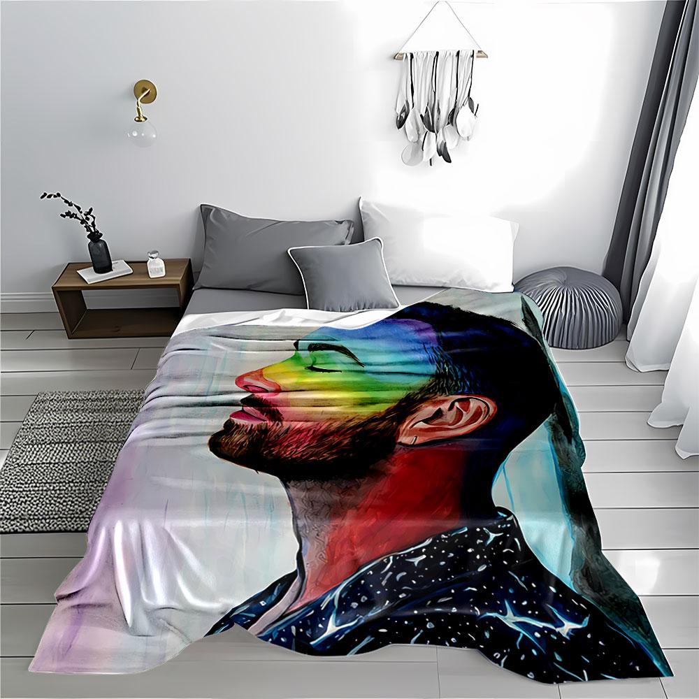 Colorful Portrait Art Blanket for All Seasons Blanket Lunch Break Throw Gift