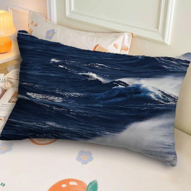 High-End Luxury Free-Style Ocean Wave Beach Sofa Cushion,Rectangular Bed Backrest
